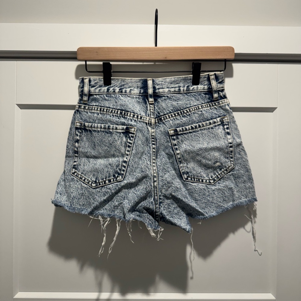 PacSun Light Blue Distressed Jean Shorts - Picture 2 of 4